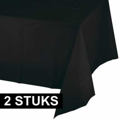 2x tafellaken zwart 274 x 137 cm