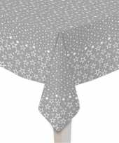 2x stuks papieren tafelkleden zilver met witte sterren print 120 x 180 cm