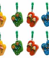 8x buitentafelkleed gewichten gekleurde flipflops slippers 4 cm